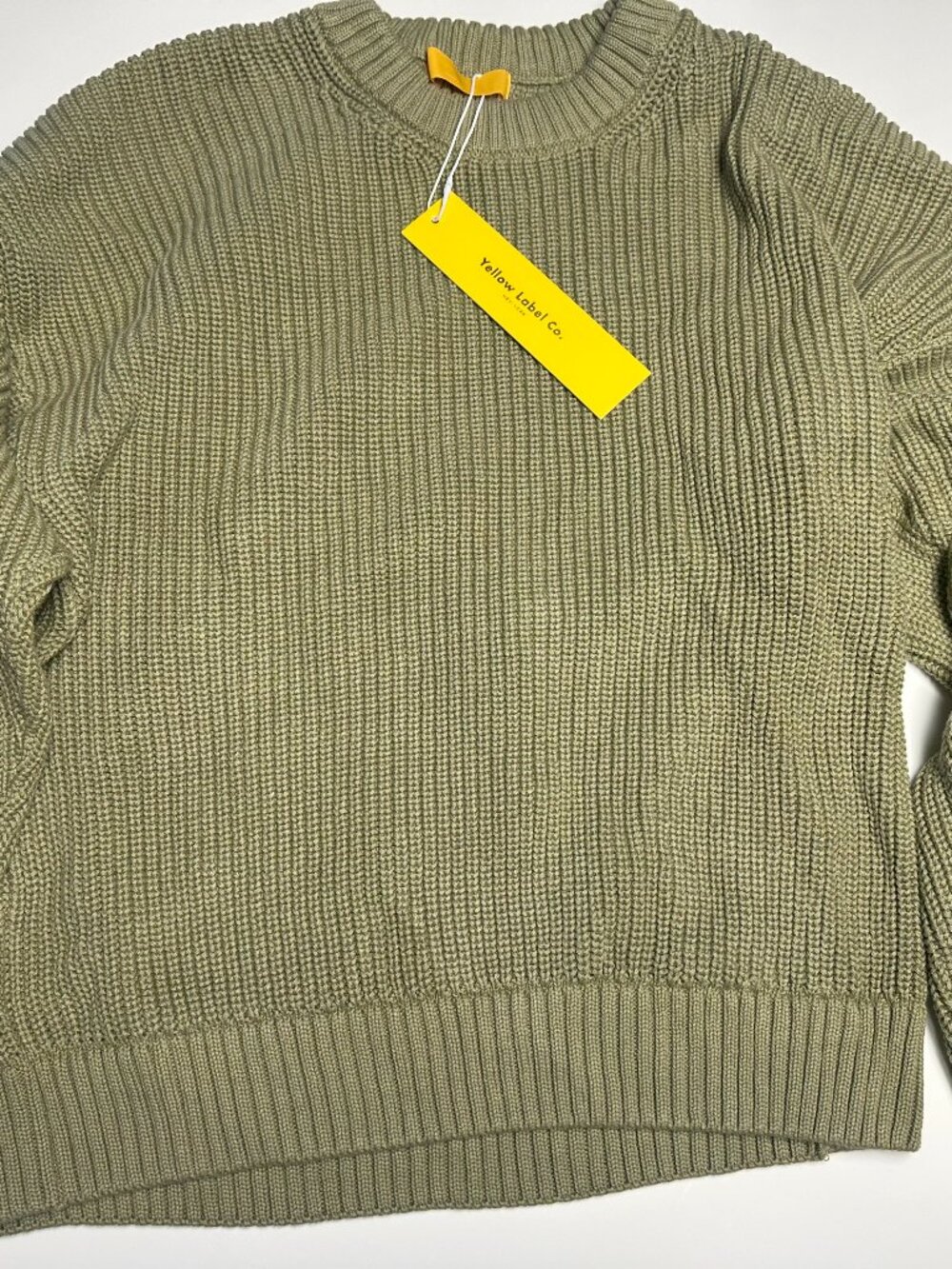 YELLOW LABEL CHUNKY COTSWOLD SWEATER PISTACHIO EXTRA SMALL MEDIUM OR LARGE